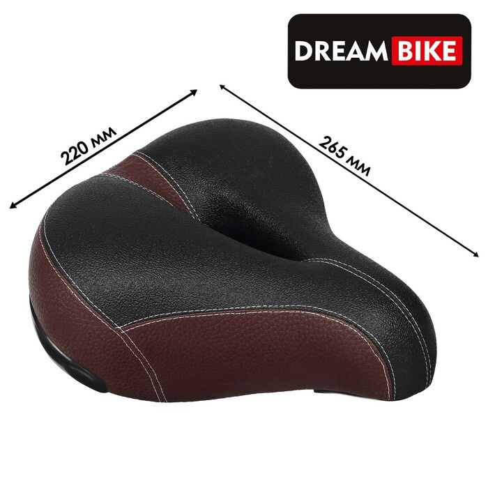 Седло Dream Bike, комфорт, цвет коричневый #1