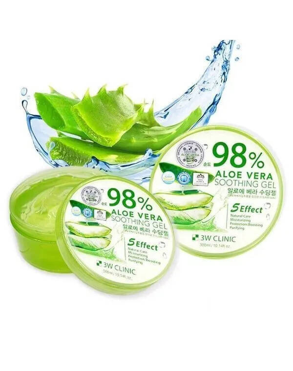 3W CLINIC Универсальный увлажняющий гель с алоэ вера 98% Aloe Vera Soothing Gel, 300 мл / Корея  #1