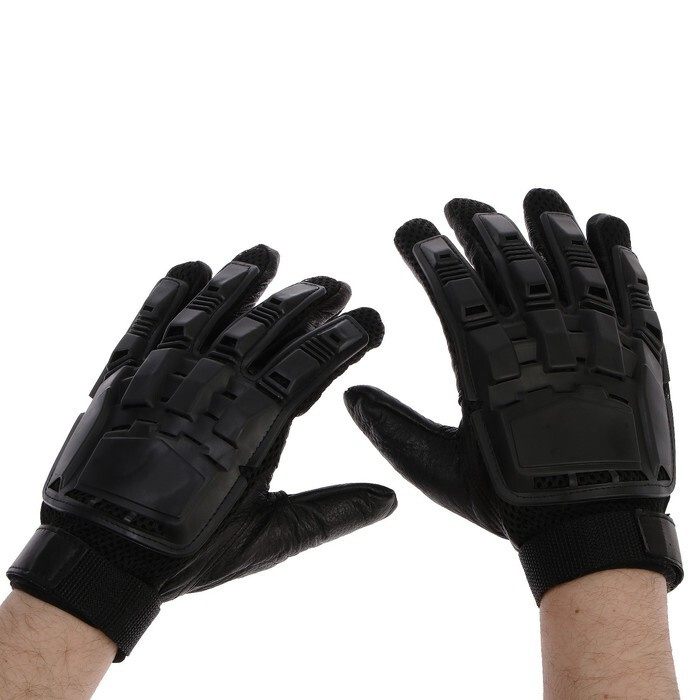 Перчатки мотоциклетные с защитными вставками, размер ХL, черный  #1