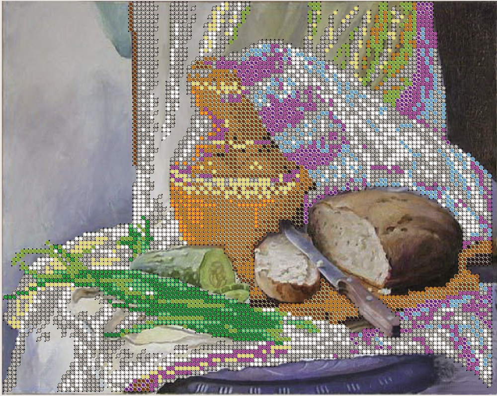 Набор для вышивания "Светлица" чешский бисер, Свежий хлеб, 24х19 см  #1