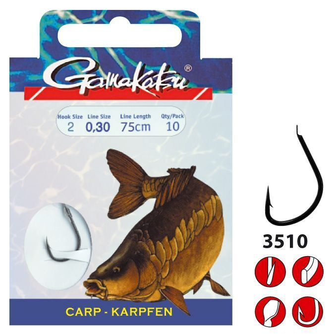 Крючок Gamakatsu Hook BKS-3510F Carp 60 cm №06 d0.22 #1