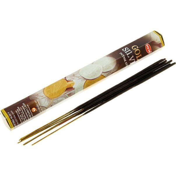 Hem Incense Sticks GOLD SILVER (Благовония, привлекающие деньги ЗОЛОТО И СЕРЕБРО, Хем), уп. 20 палочек. #1