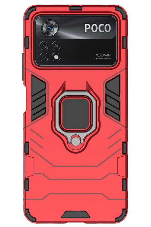 Чехол противоударный для Xiaomi Poco X4 Pro 5G / Поко Х4 Про 5G (Красный)  #1