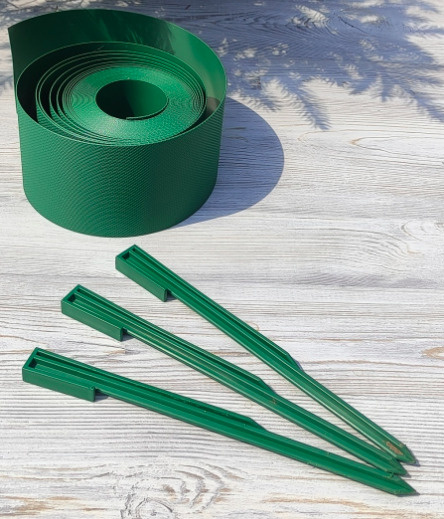 Колышек садовый пластиковый для бордюрной ленты (комплект 6шт), зеленый  #1