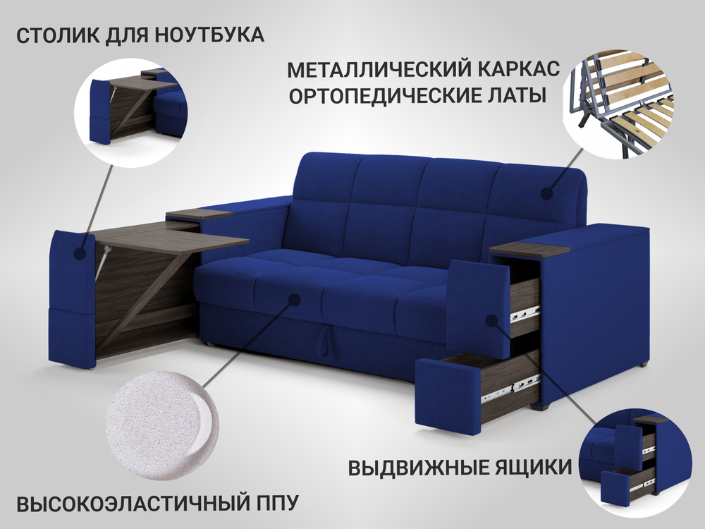 Диван-кровать Флай, механизм Аккордеон, 250х108х110 см - купить по низкойцене в интернет-магазине OZON (1126929229)