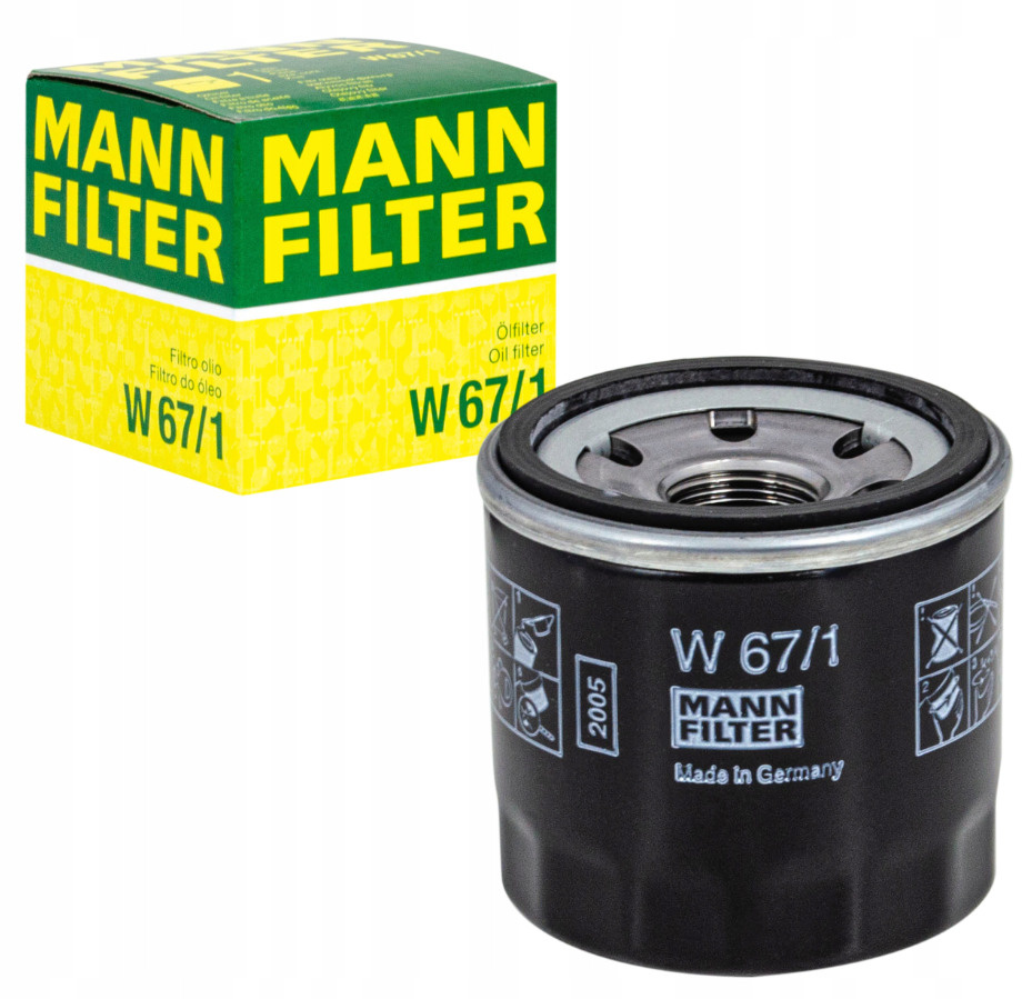 Фильтр масляный MANN FILTER W67/1 MAZDA 323,626 1,0-2,0 89 ,NISSAN Primera P11/P12/Almera II 1,5-2,0 #1