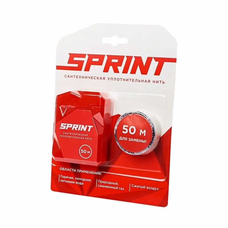 Уплотнительная нить Sprint 50 м бокс +50 м катушка, блистер,04061  #1