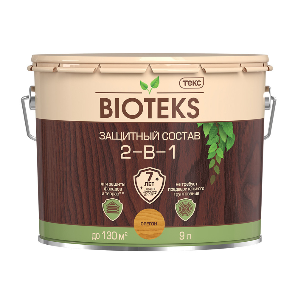 Антисептик Текс Bioteks 2-в-1 декоративный для дерева орегон 9 л  #1