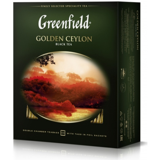 Чай черный GREENFIELD Golden Ceylon Цейлонский, 100пак, 4 шт. #1