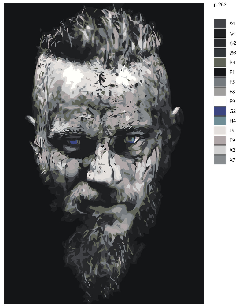 Картина по номерам, 40 x 60, IIIR-p-253, викинги, король, рагнар лодброк, "Живопись по номерам", набор #1