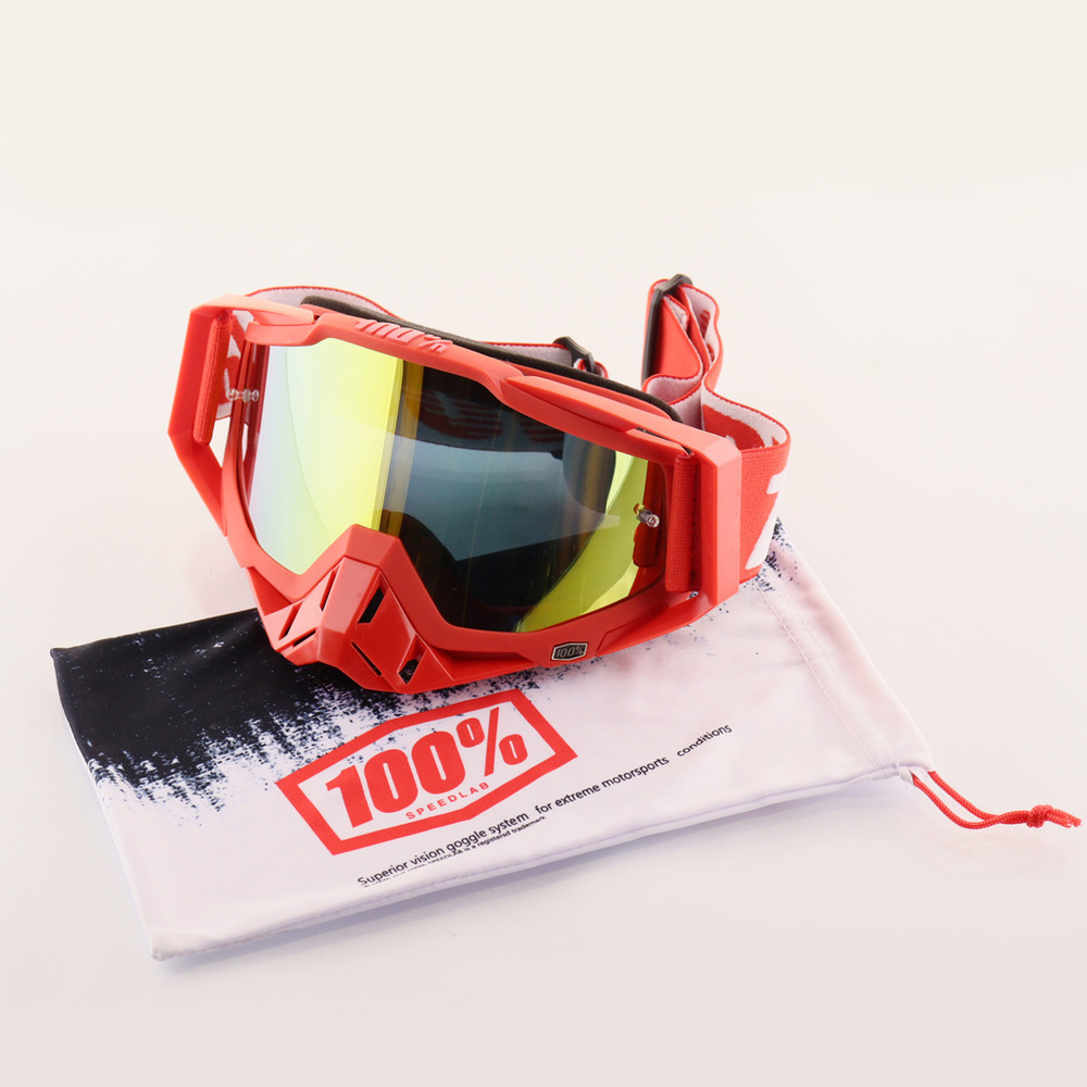 Очки защитные для мотоспорта, горнолыжного спорта, сноубординга, экстремального спорта 100% (красный, #1