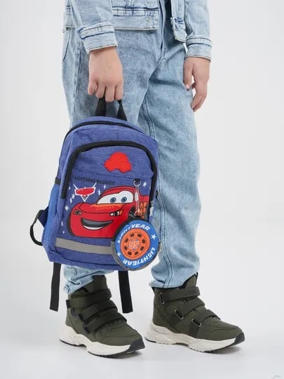Рюкзак для мальчика "Молния МакКуин" 30 см голубой, городской, дошкольный  #1