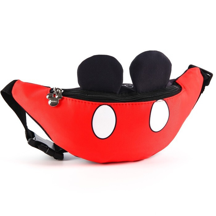 Disney, Сумка поясная текстильная "Mickey Mouse" Микки Маус, красная  #1