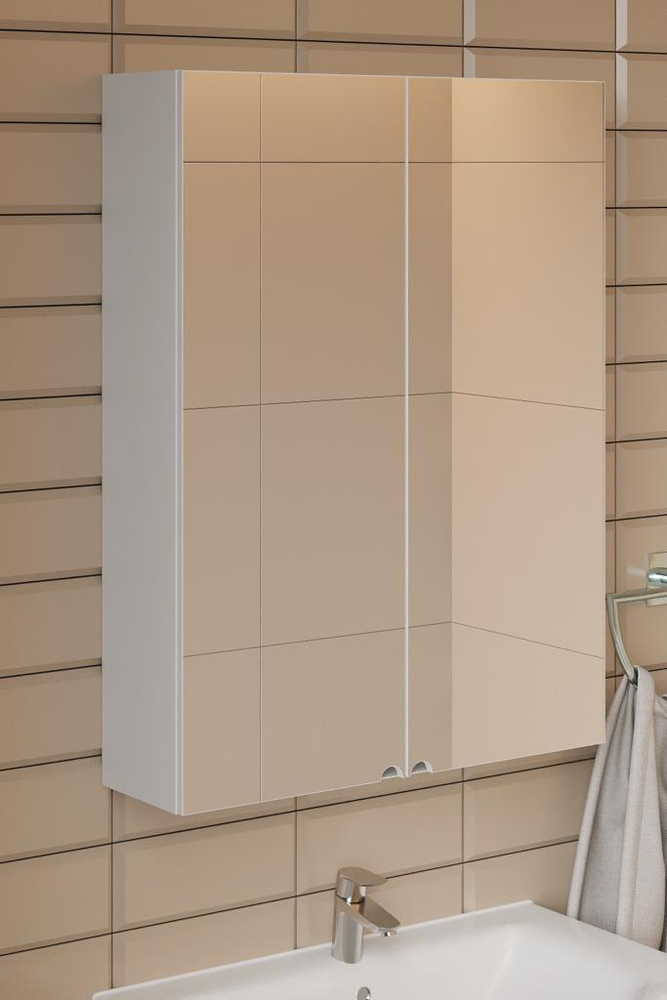 Аквамарин Шкаф навесной для ванной,, 60х16х78 см, Универсальный  #1