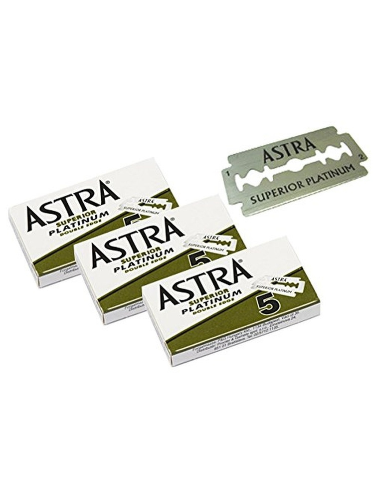 ASTRA SUPERIOR PLATINUM / Лезвия классические для Т-образных станков, двусторонние, 15 шт  #1