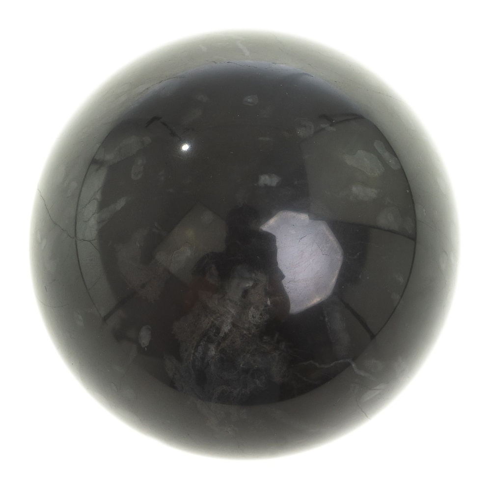 Шар из черного мрамора 8 см / сувенир из камня #1