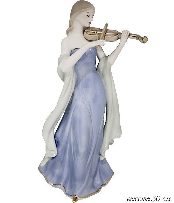 Статуэтка Девушка со скрипкой 30см в подарочной упаковке Фарфор 207-010 118-207-010  #1