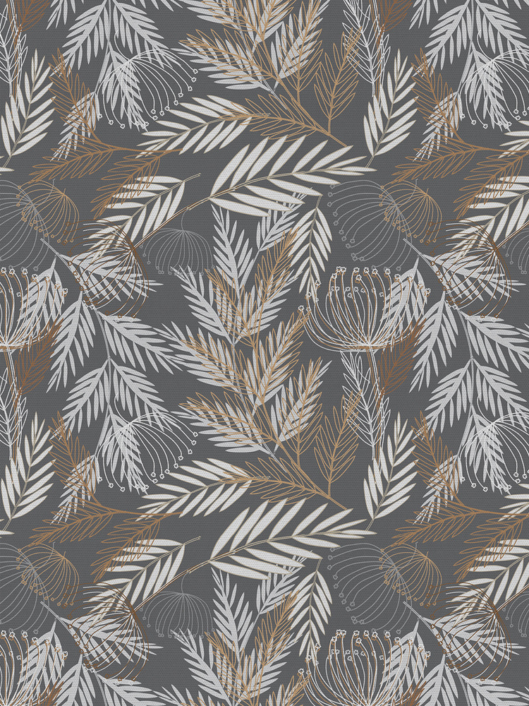 Отрезная ткань для мебели Ambesonne "Полевая листва" метражом для рукоделия и шитья, оксфорд, 155 см #1