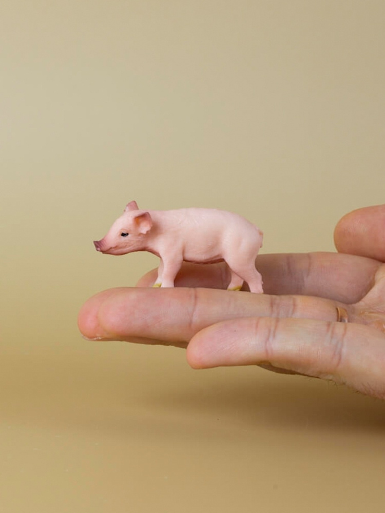 Фигурка животного Derri Animals Свинья Поросёнок для детей игрушка коллекционная декоративная, 81554, #1