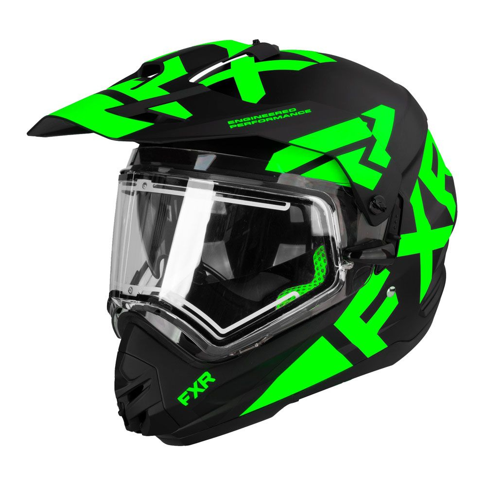 FXR Шлем для снегохода, цвет: черный, зеленый, размер: L #1