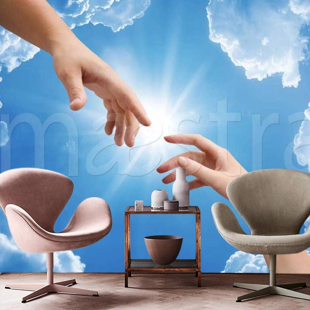 Фотообои бесшовные Две руки в небе В260 см х Ш260 см; Master Fresok ...