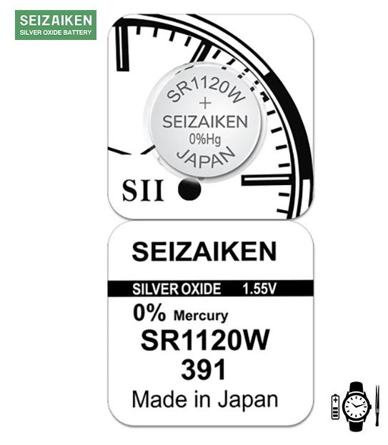 Seizaiken Батарейка 381, 391 (SR55, SR1120), Оксид-серебряный тип, 1,55 В, 1 шт  #1