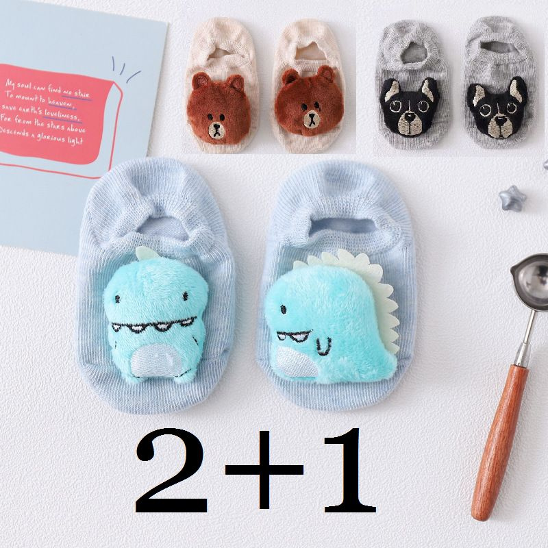 Носки FUTE для новорожденных, носки детские с игрушкой, 3 пары  #1