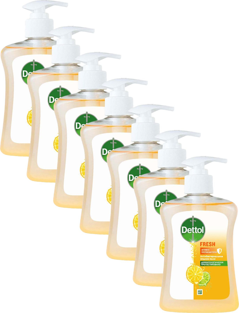 Жидкое мыло Dettol Антибактериальное c ароматом грейпфрута, комплект: 7 упаковок по 250 мл  #1
