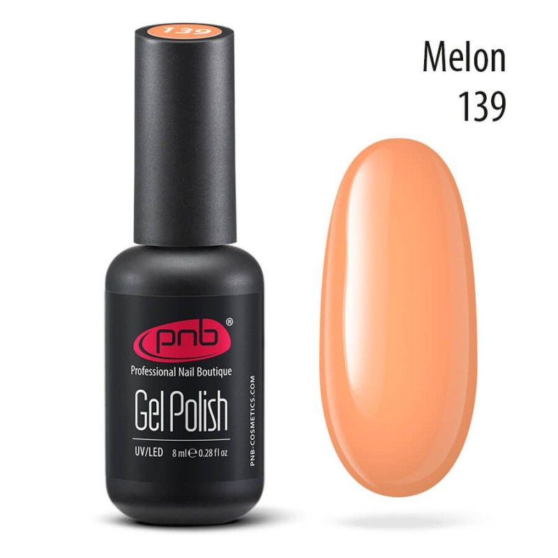 Гель лак для ногтей PNB Gel Polish UV/LED 139 покрытие для маникюра и педикюра глянцевый melon 8 мл  #1