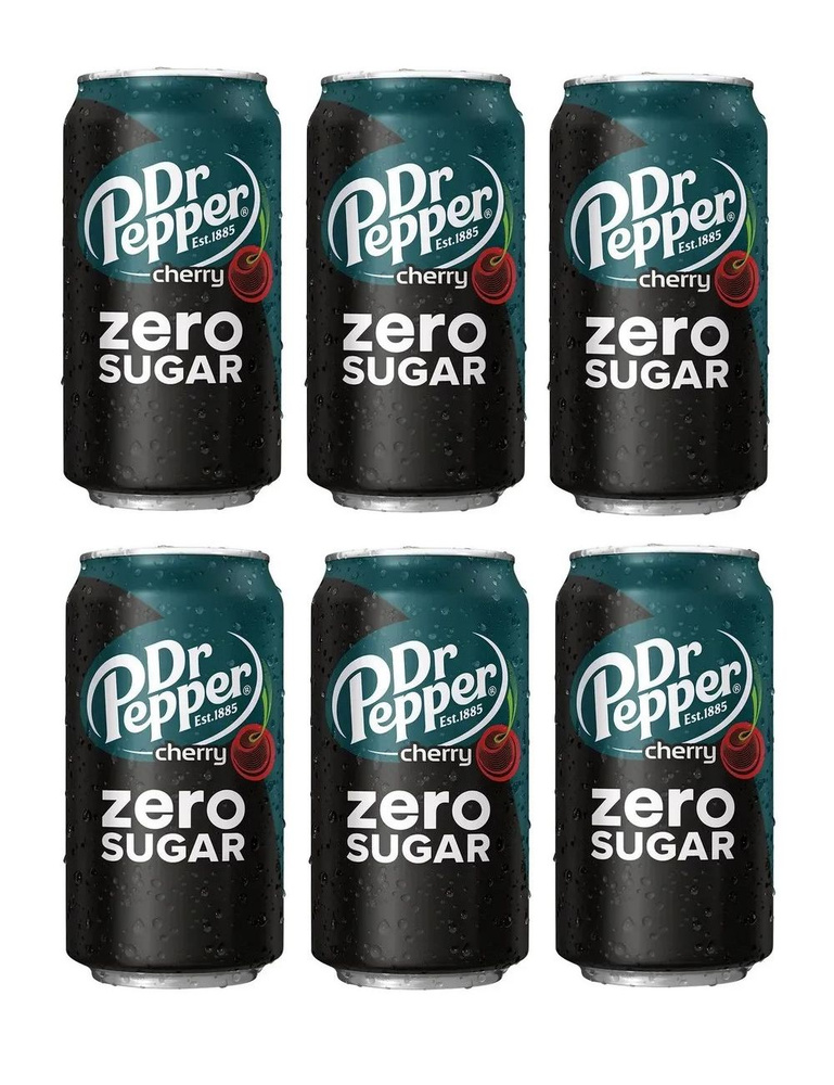Напиток газированный Dr Pepper Cherry ZERO SUGAR USA / Доктор Пеппер БЕЗ САХАРА США / 6 банок по 355 #1