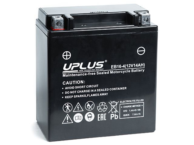Аккумулятор UPLUS AGM EB16-4 14Ah ПП 230A мотоциклетный #1