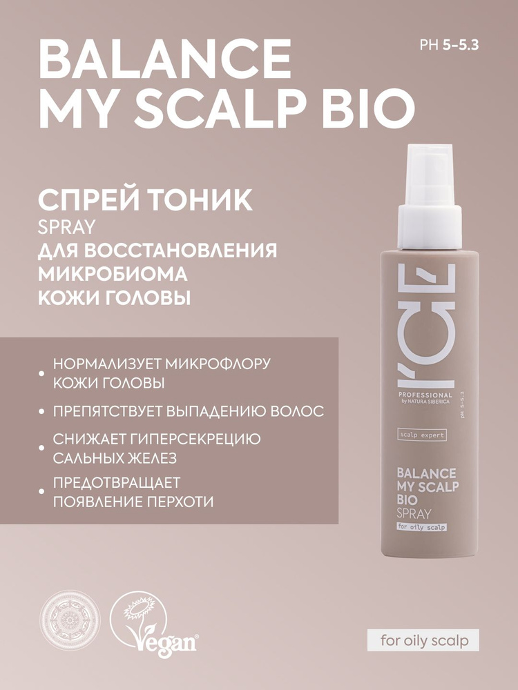 ICE PROFESSIONAL by NATURA SIBERICA Тоник-спрей для восстановления микробиома кожи головы BALANCE MY #1