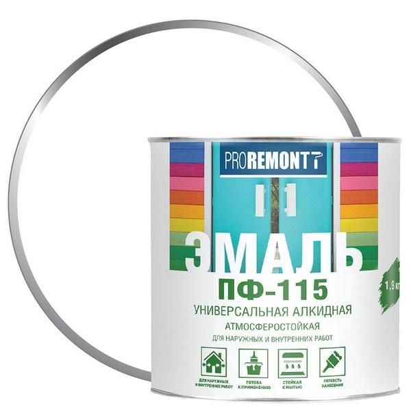 Эмаль ПФ-115 PROREMONTT Бел. мат. 1,9кг #1