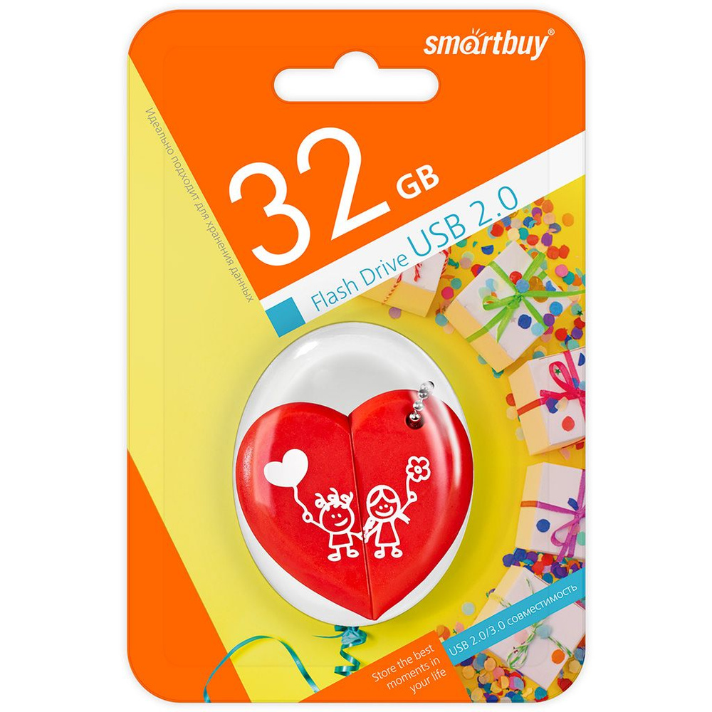 USB флеш накопитель 32 Gb SmartBuy Wild series Сердце (SB32GBHeart) / подарок  #1