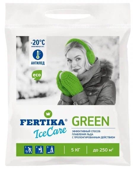 Противогололедный реагент FERTIKA IceCare Green 5 кг #1