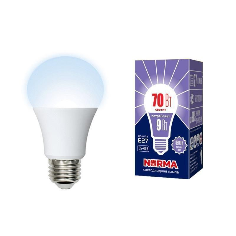 Volpe Лампочка Norma LED-A60__, Холодный белый свет, E27, 9 Вт, Светодиодная  #1