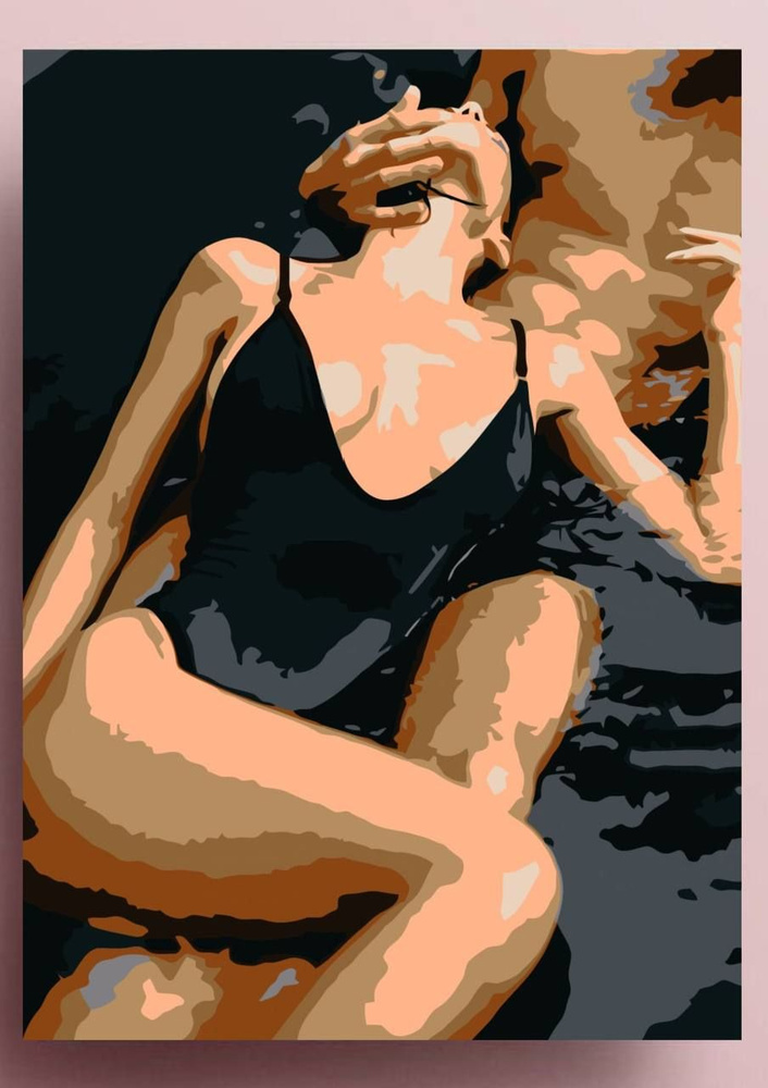 Картина по номерам " Пара в воде / страсть / мужчина / женщина " холсты на подрамнике 40 на 50  #1