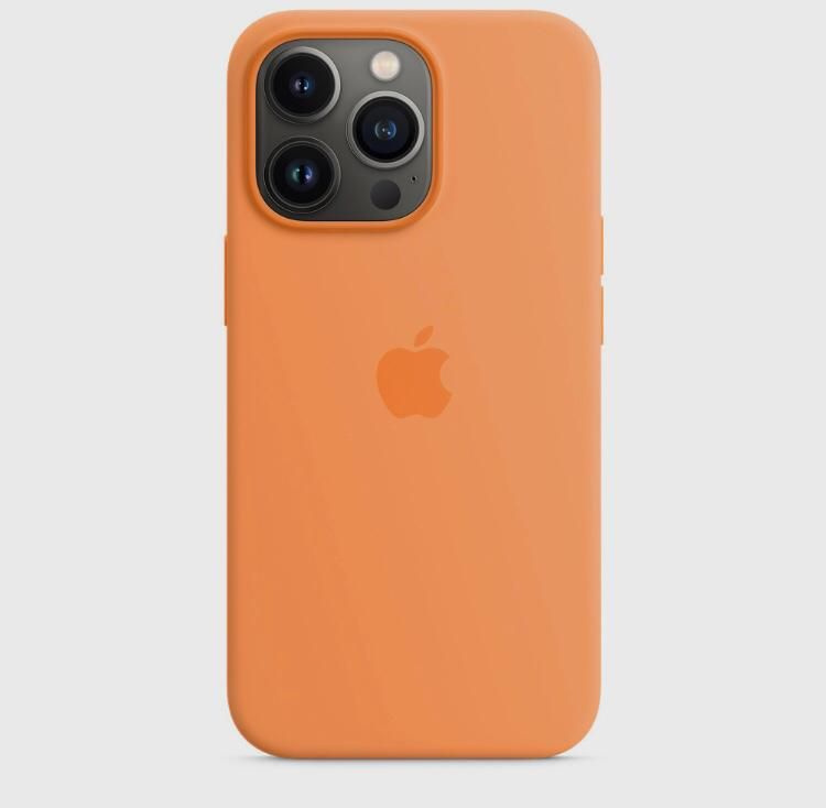Силиконовый чехол Soft Touch на iPhone (Айфон) 13 Pro (с логотипом), оранжевый  #1