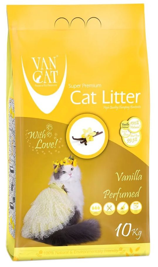 VAN CAT VANILLA 10кг наполнитель комкующийся с ароматом ванили  #1