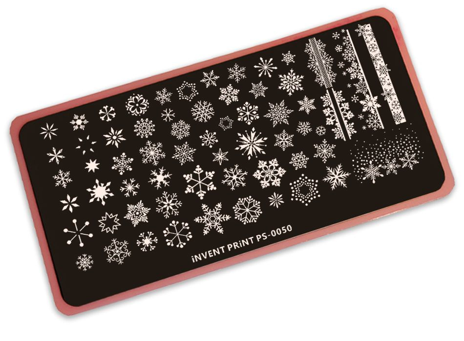 iNVENT PRiNT Пластина для стемпинга, для дизайна ногтей, Новый год, Снежинки, PS-50  #1