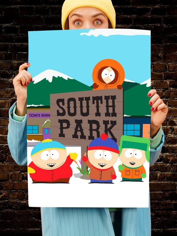 Постер интерьерный Саус Парк, 70х46 см. Матовый яркий. Южный парк South Park  #1