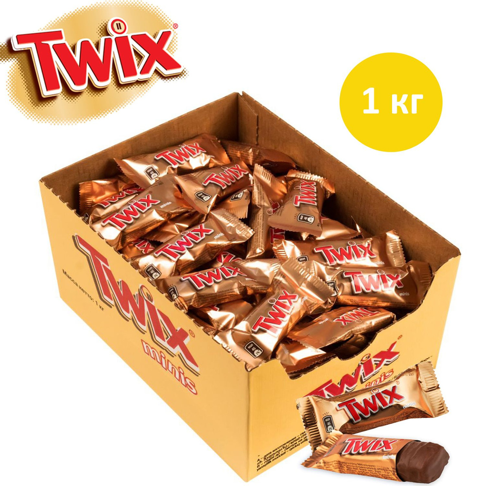 Twix Minis / Твикс Минис развесные конфеты, Печенье карамель, Коробка, 1кг  #1