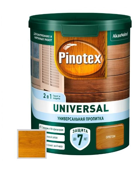Пропитка защитная для дерева Pinotex Universal 2 в 1 орегон 0,9 л #1