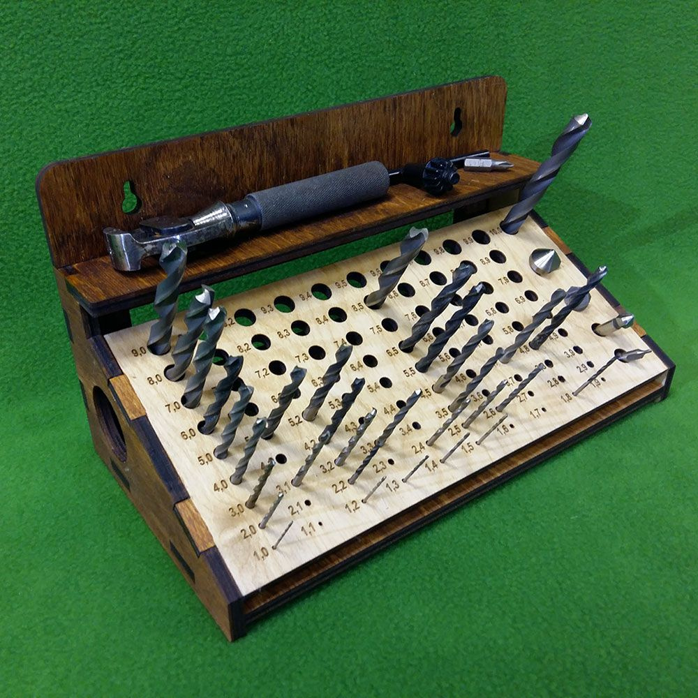 СВ Модель 5089 сборная деревянная Подставка-органайзер для сверл  #1