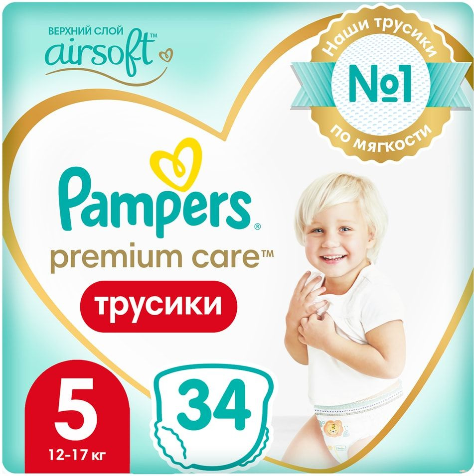 Трусики Pampers Premium Care 12-17кг Размер 5 34шт #1