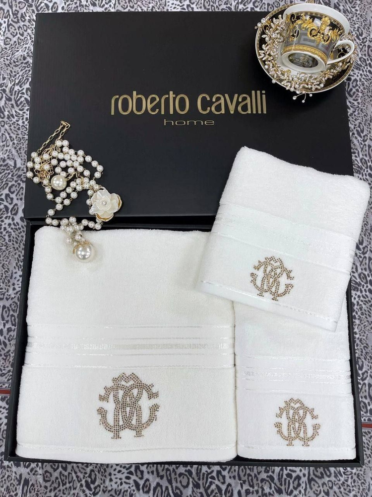 Roberto Cavalli Набор полотенец для лица, рук или ног, Махровая ткань, Хлопок, 30x50, 50x100, 70x140 #1