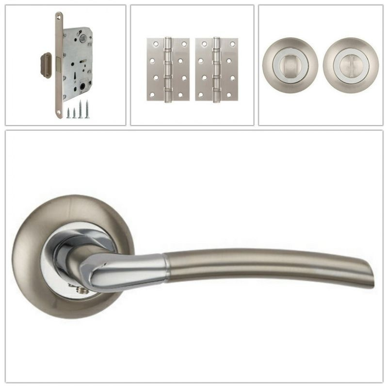 Комплект дверных ручек Punto ARDEA_TL_SN/CP-3_MAGWC, матовый никель .