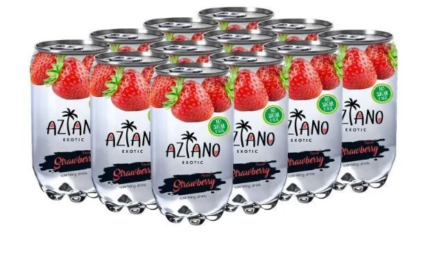 Газированный напиток AZIANO Strawberry / Азиано Клубника * 12шт #1