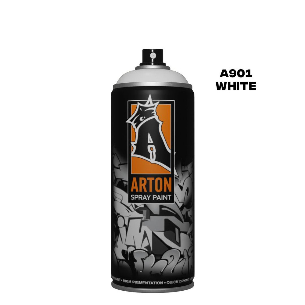 Аэрозольная краска для граффити и дизайна Arton A901 White 520 мл (белый матовый)  #1