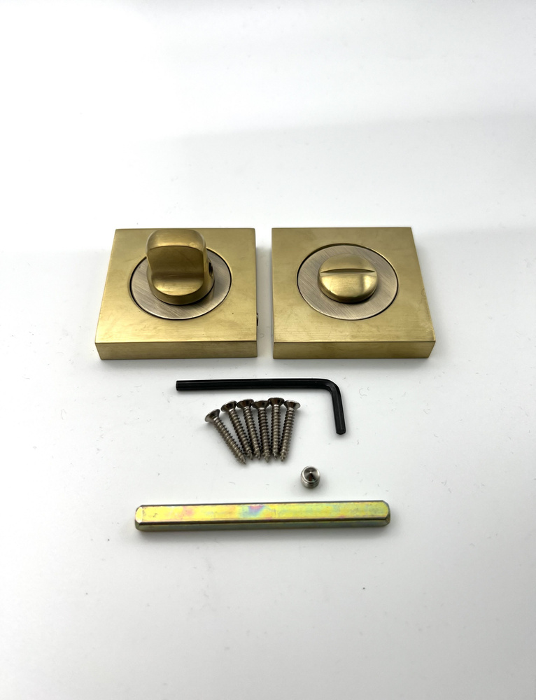 Завертка дверная на квадратном основании межкомнатная Valey STB/AB Матовое золото/бронза  #1